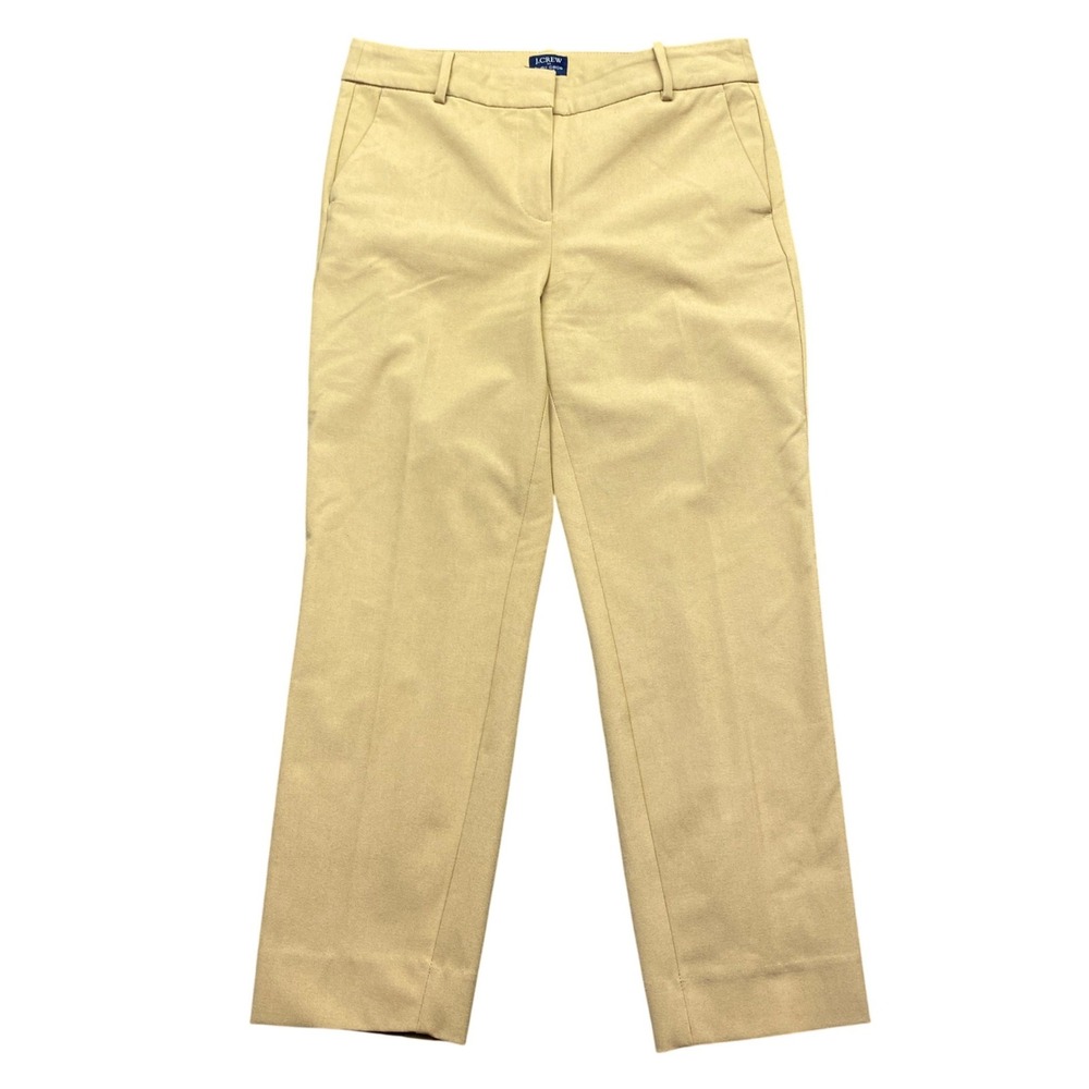 J.Crew‎ Ruby Crop Pant Womens 8P Tan Beige Stretch Trouser K0106 Preppy Boho